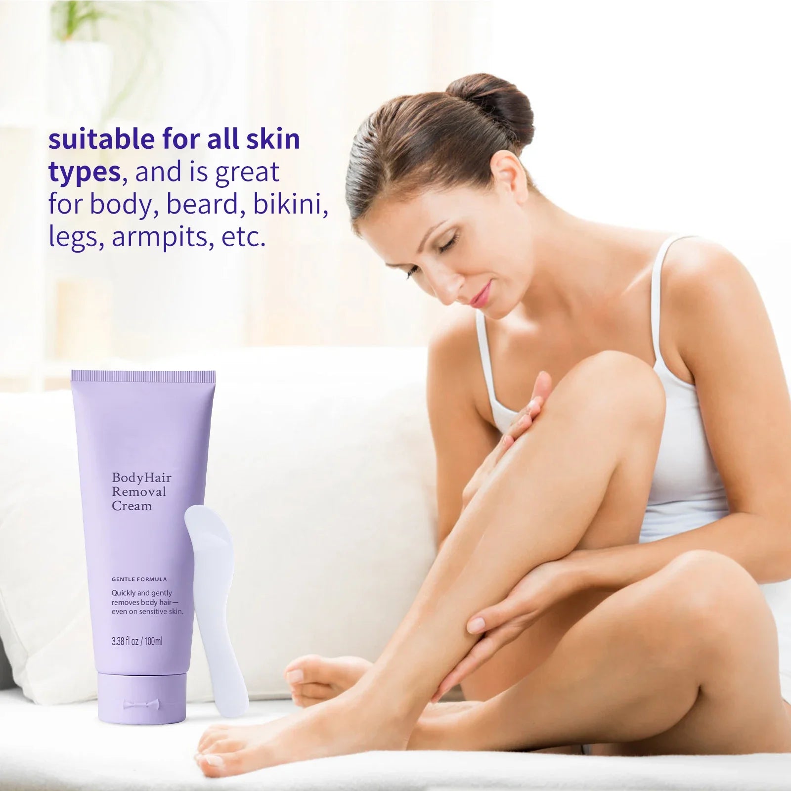 Underarm & Hand Hair Removal Cream - Gentle Formula That Prevents Dark Spots & Ingrown Hairs, Safe for Sensitive Body Areas.