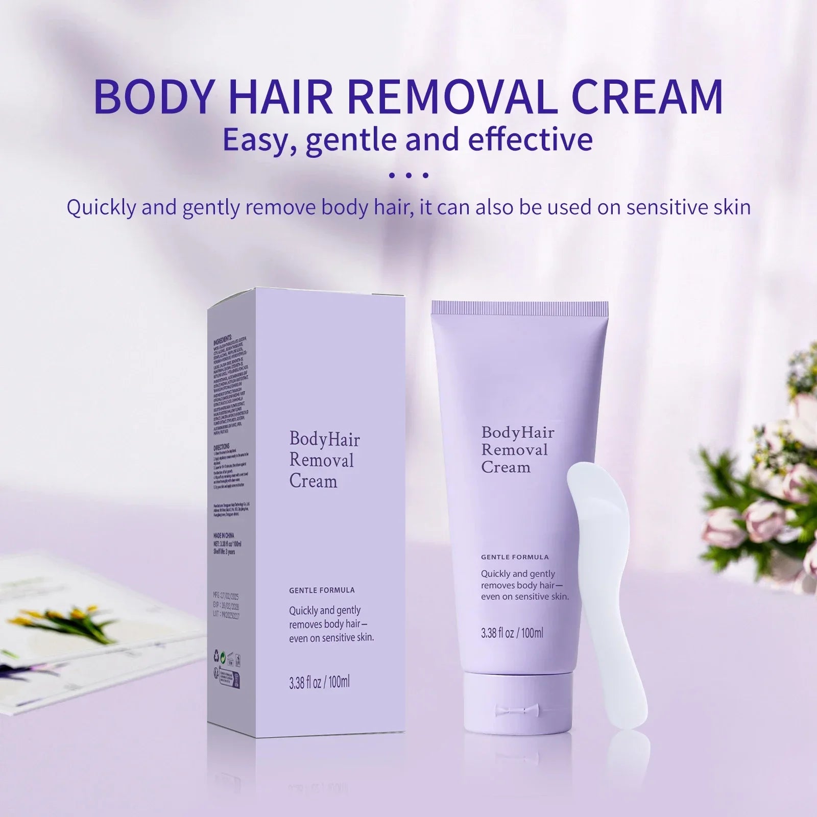 Underarm & Hand Hair Removal Cream - Gentle Formula That Prevents Dark Spots & Ingrown Hairs, Safe for Sensitive Body Areas.